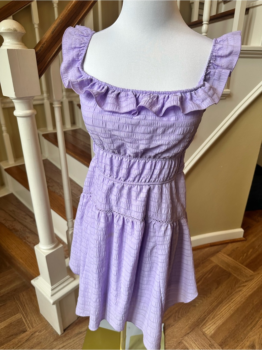 Lavender Butterfly Ruffle Sleeve Summer Sundress Wild Fable Boho Church Coquette